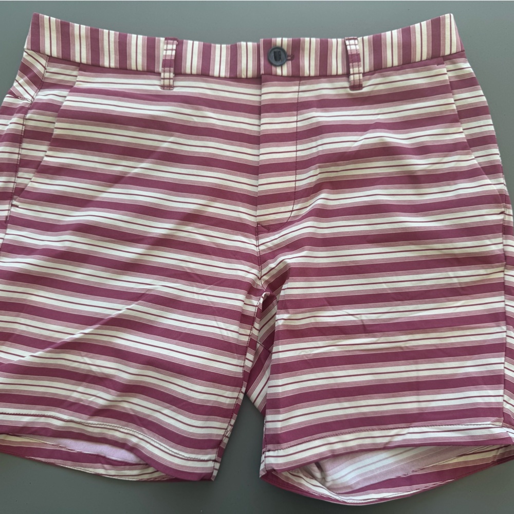 Bonobos Burgundy and Cream Plaid Shorts